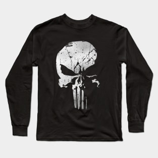 PUNISHMENT SKULL - Revenge Silver Paint Ink Splat Long Sleeve T-Shirt